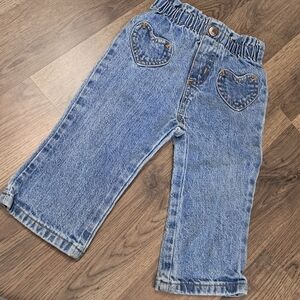 Arizona Girls Jeans Heart Pocket Pants Size 12 Months Light Wash